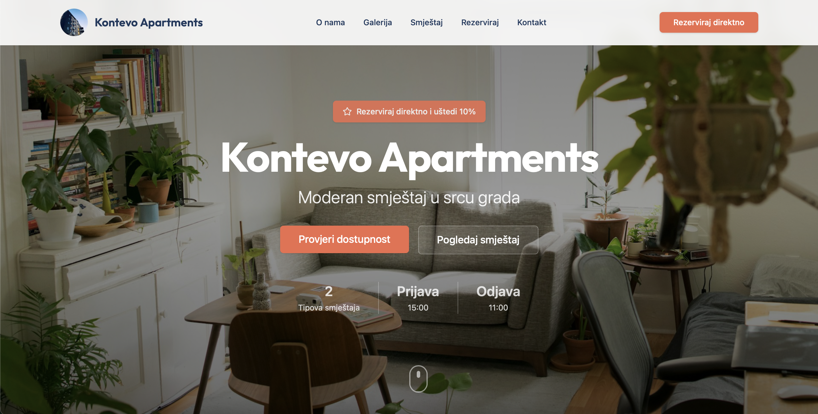 Kontevo web stranica s modernim web dizajnom i preglednom strukturom