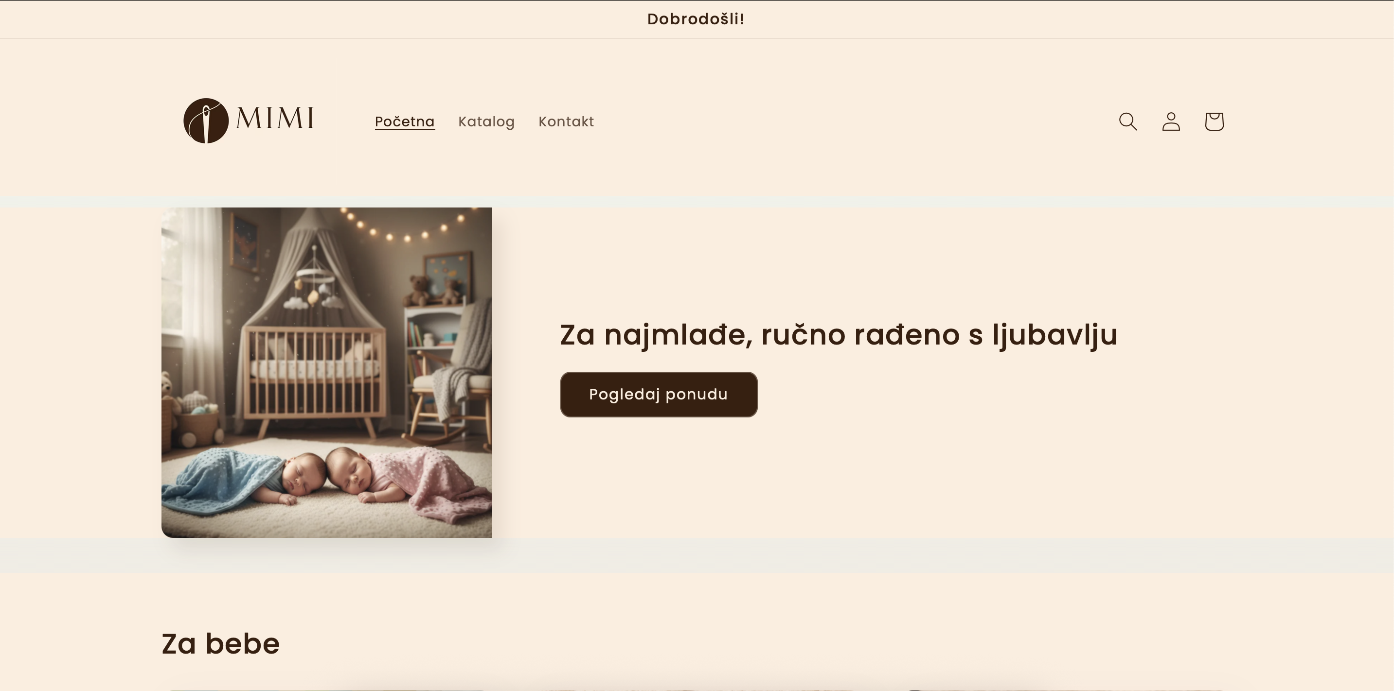 Stara Mimi web stranica prije redizajna